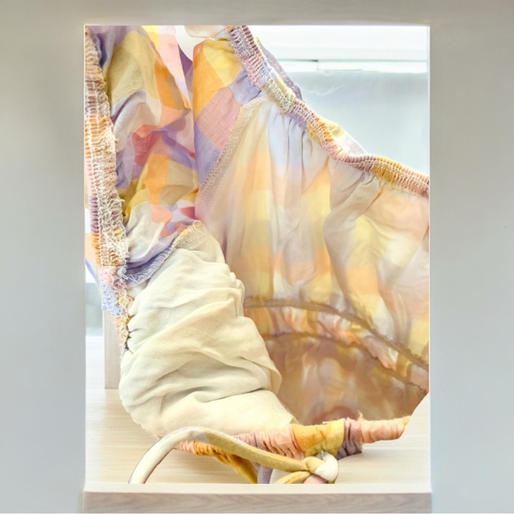 NEW Entro Pastel Gingham Pattern Dress Size Small - Picture 6 of 9